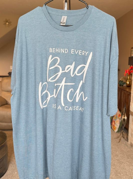 XX-Large | Behind Every Bad Bitch Is A Carseat | Heather Indigo | Tee & Tank Sale