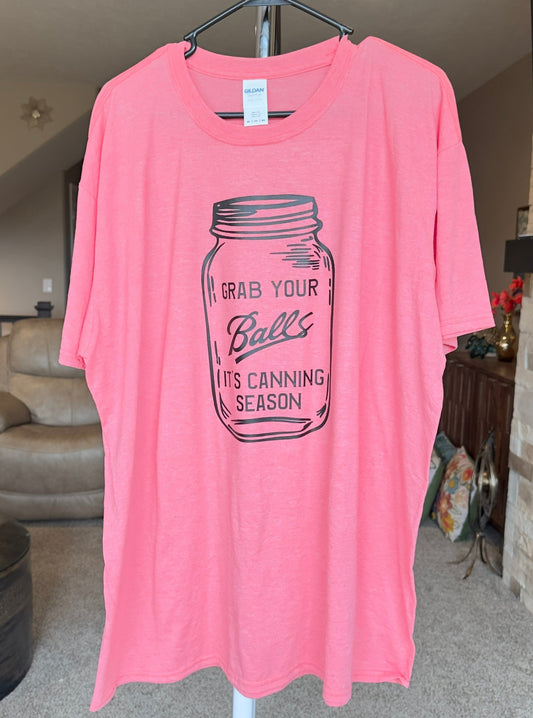 XX-Large | Grab Your Balls It's Canning Season | Heather Coral | Tee & Tank Sale