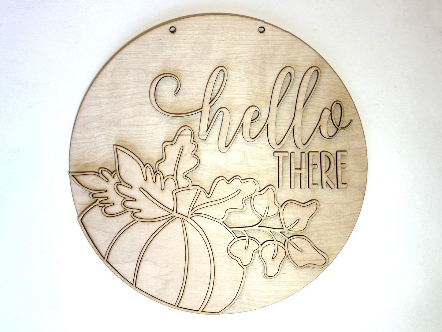 Hello There Fall Pumpkin Door Hanger DIY Kit | Unfinished | Paint Your Own