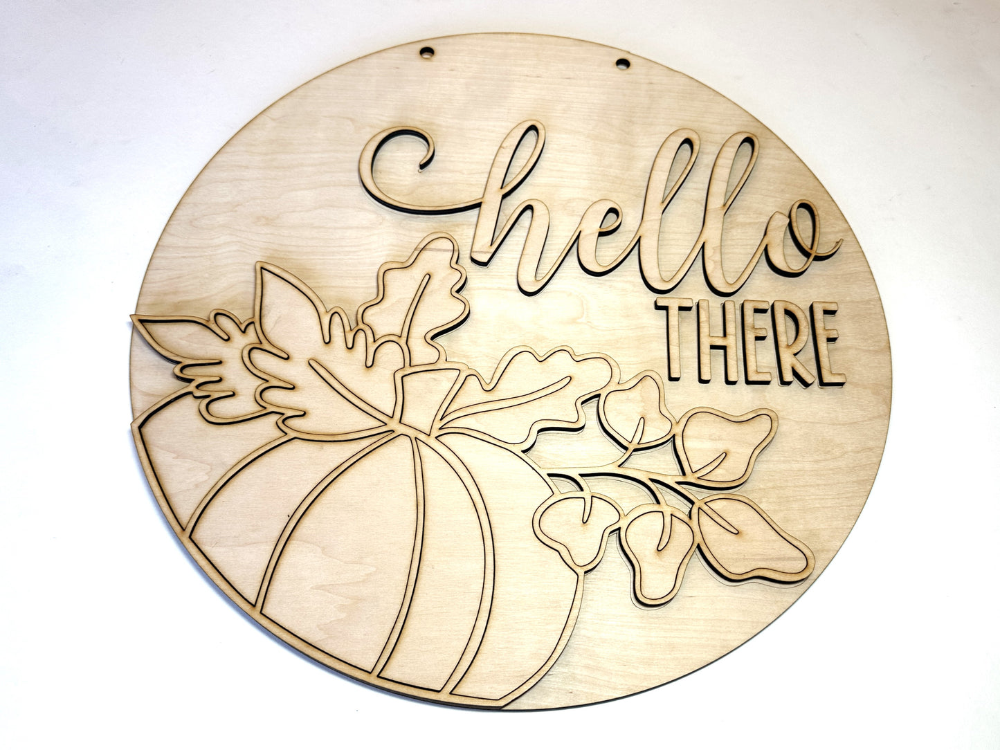 Hello There Fall Pumpkin Door Hanger DIY Kit | Unfinished | Paint Your Own