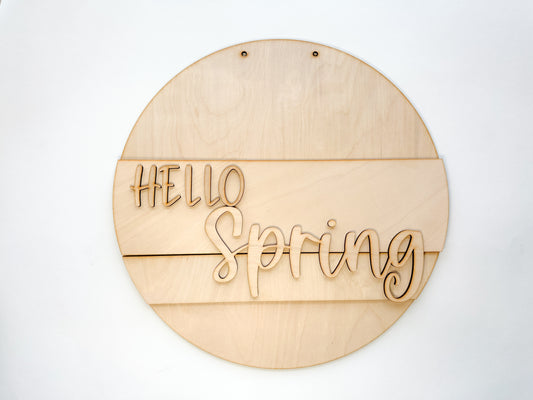 Hello Spring Simple Door Hanger DIY Kit | Unfinished | Paint Your Own
