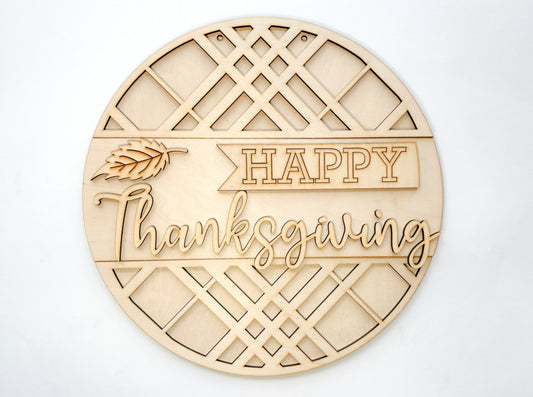 Happy Thanksgiving Hanger DIY Kit | Unfinished | Paint Your Own