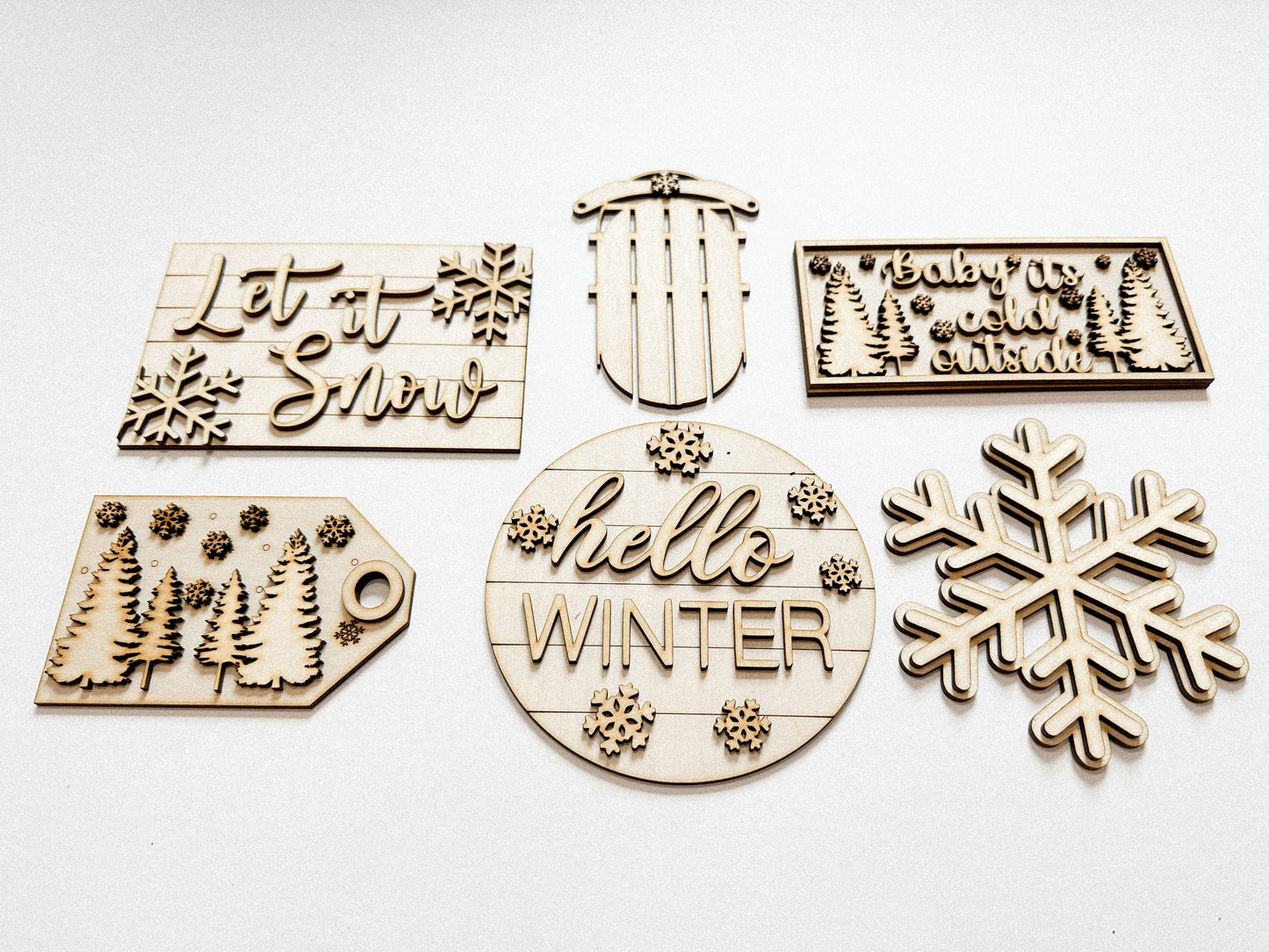 Hello Winter | Tiered Tray Stand | Decorate Your Own