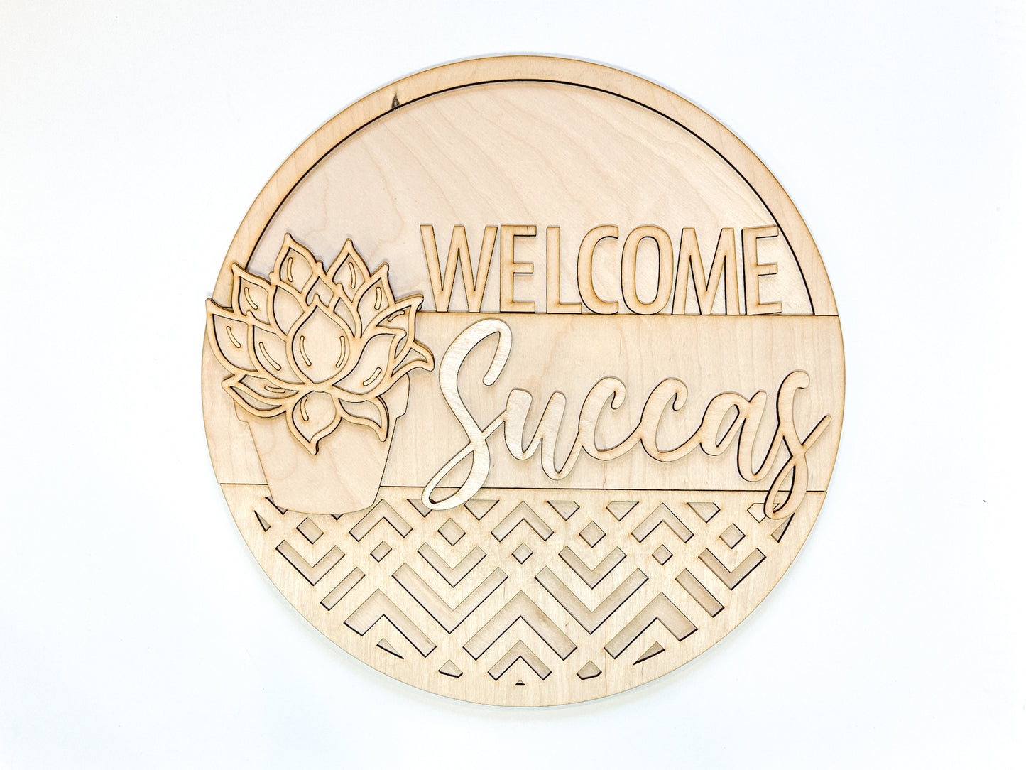 Welcome Succas Succelent Door Hanger DIY Kit | Unfinished | Paint Your Own