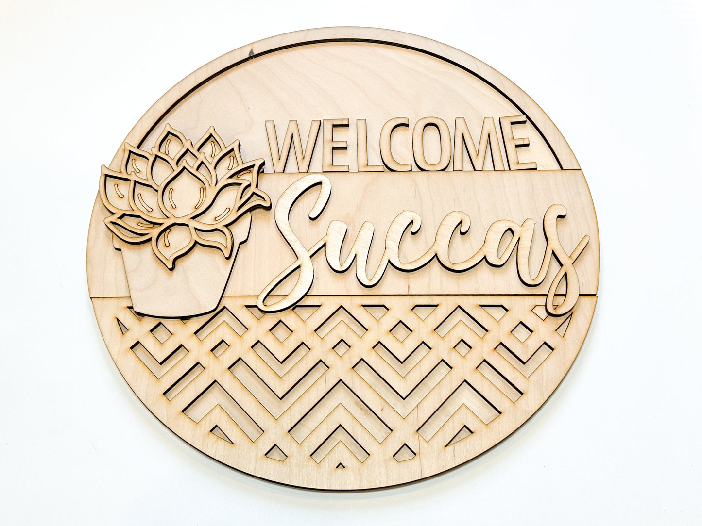 Welcome Succas Succelent Door Hanger DIY Kit | Unfinished | Paint Your Own