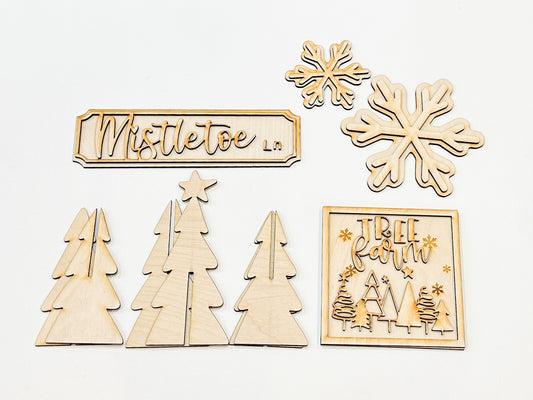 Mistletoe Lane | Christmas Trees | Tiered Tray Stand | Decorate Your Own