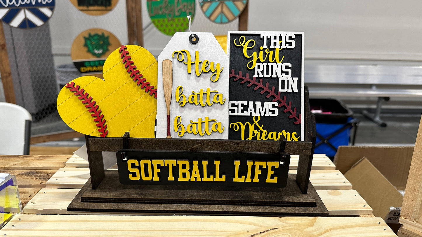 Softball Shelf Sitter Insert | Interchangeable Add On