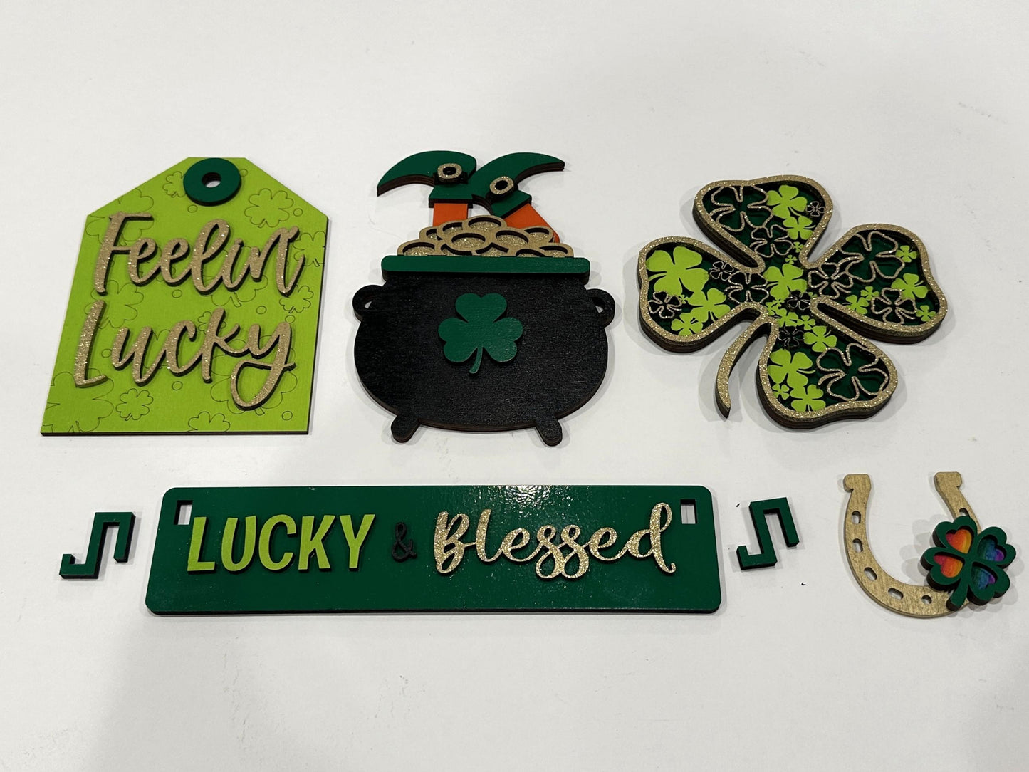 St. Patrick’s Day | Lucky & Blessed | Shelf Sitter Insert | Interchangeable Add On