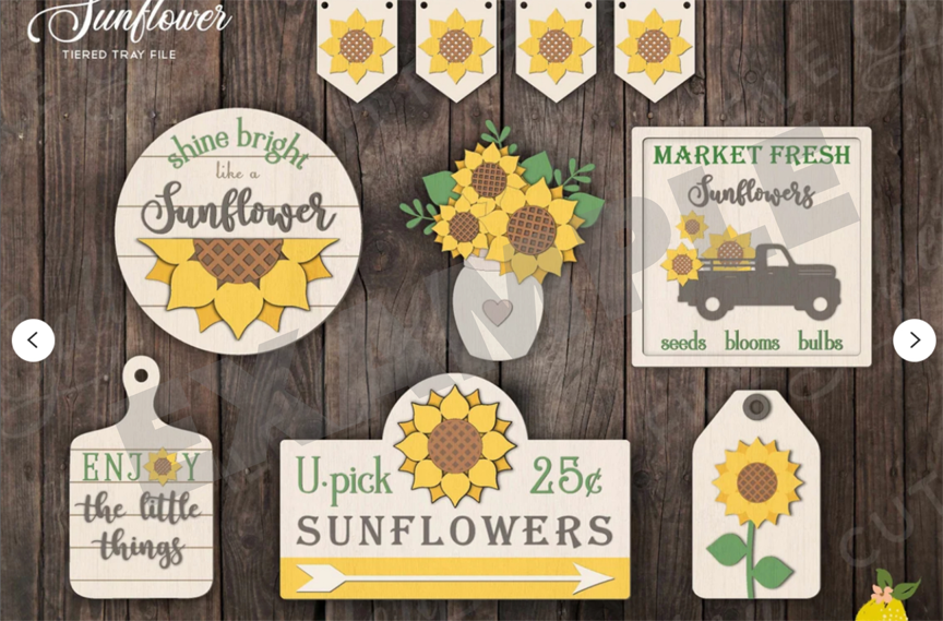 Sunflower Tiered Tray DIY Kit | Unfinished Paint Your Own