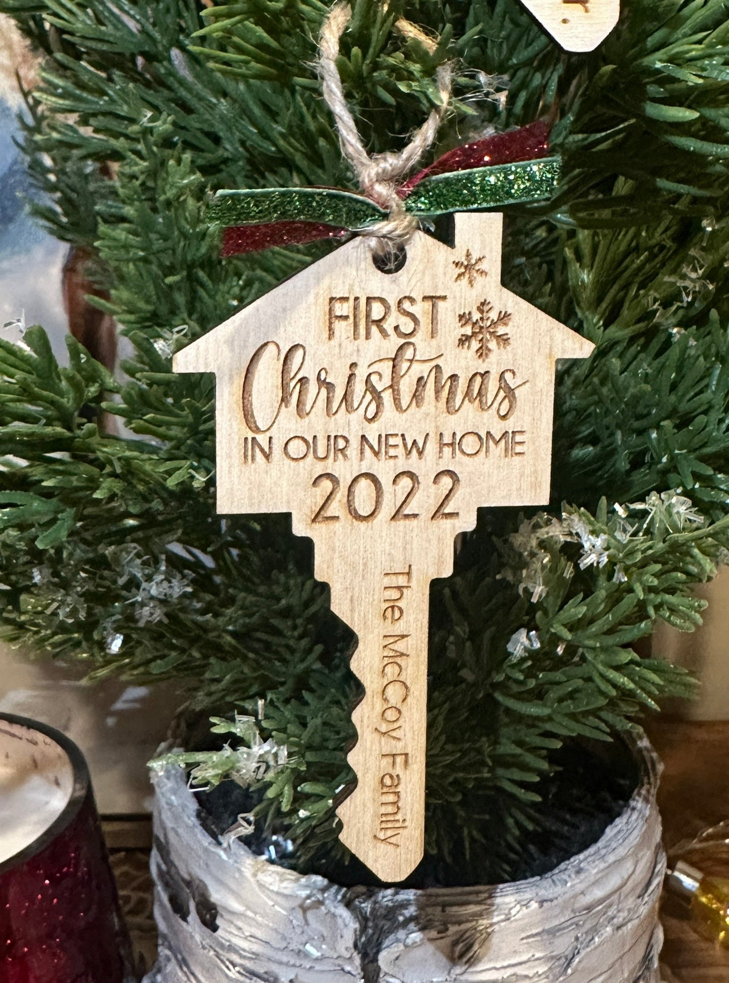 New Home Personalized Ornaments | First Christmas in New Home Ornament | Wooden Christmas Ornament | Farmhouse Christmas Ornament