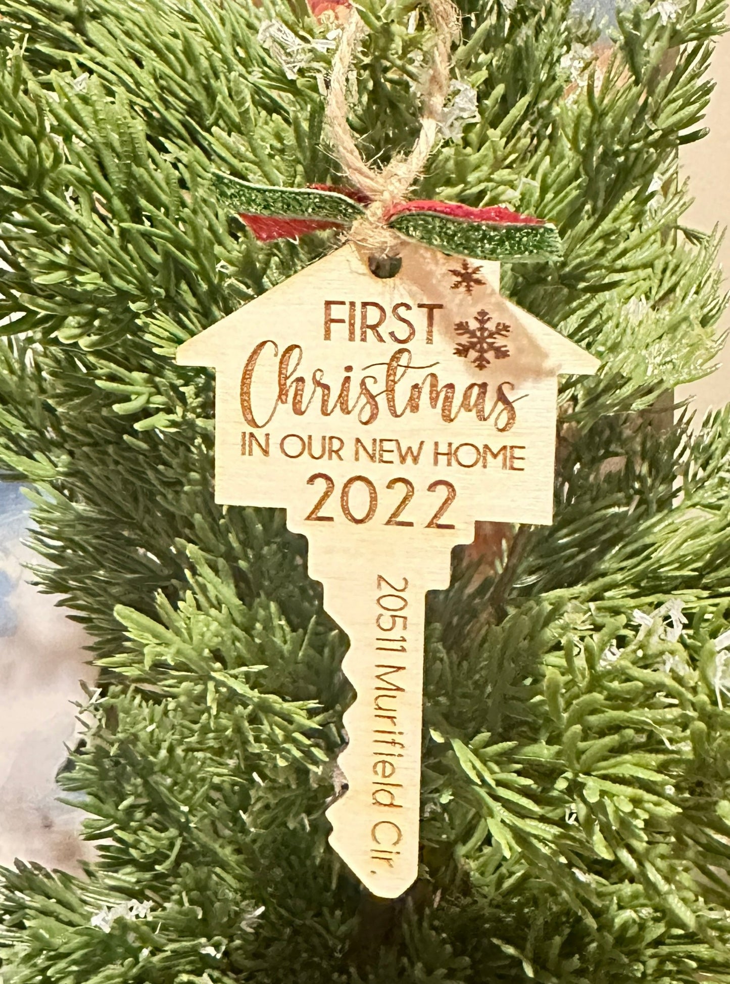 New Home Personalized Ornaments | First Christmas in New Home Ornament | Wooden Christmas Ornament | Farmhouse Christmas Ornament