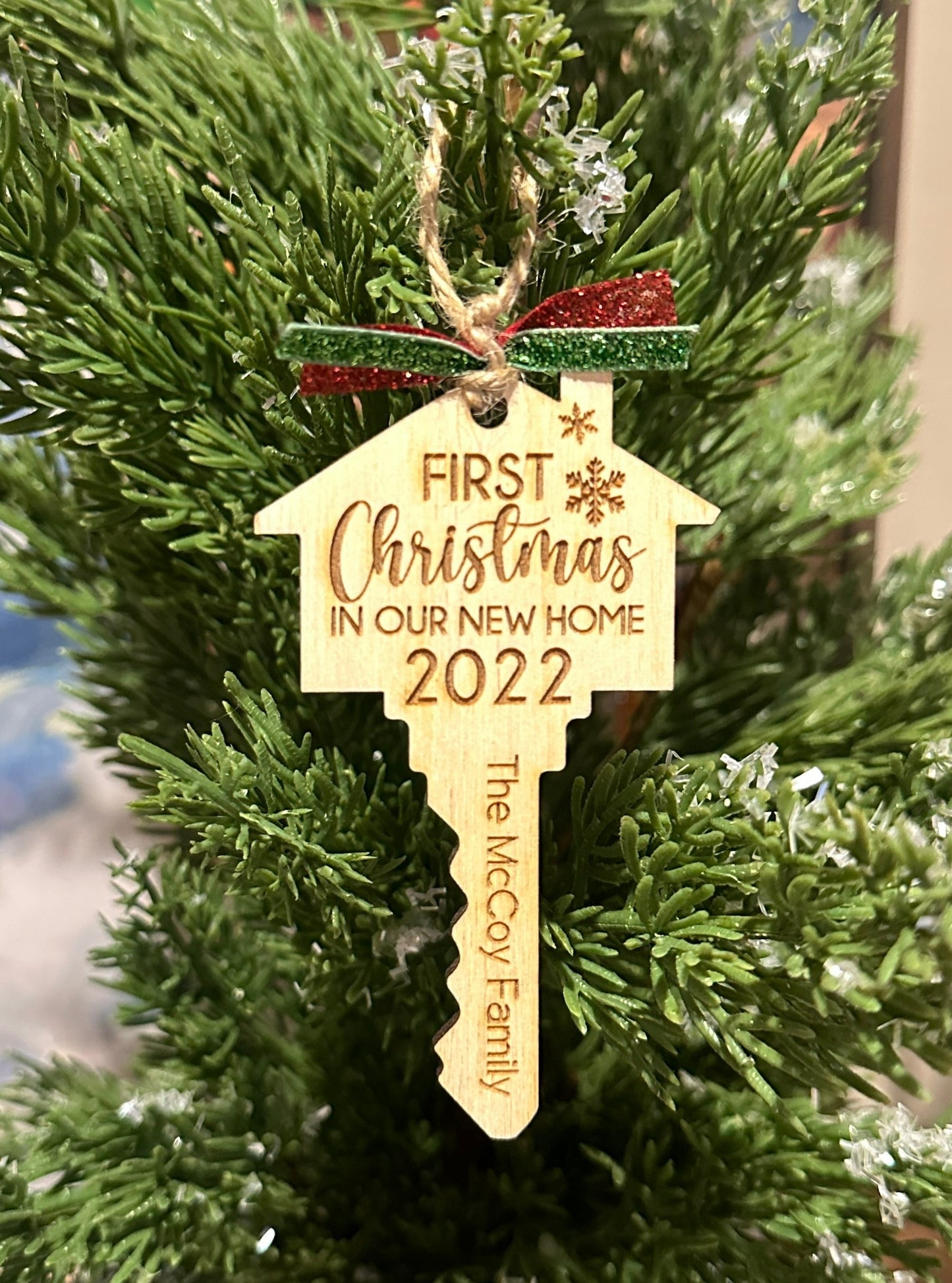 New Home Personalized Ornaments | First Christmas in New Home Ornament | Wooden Christmas Ornament | Farmhouse Christmas Ornament