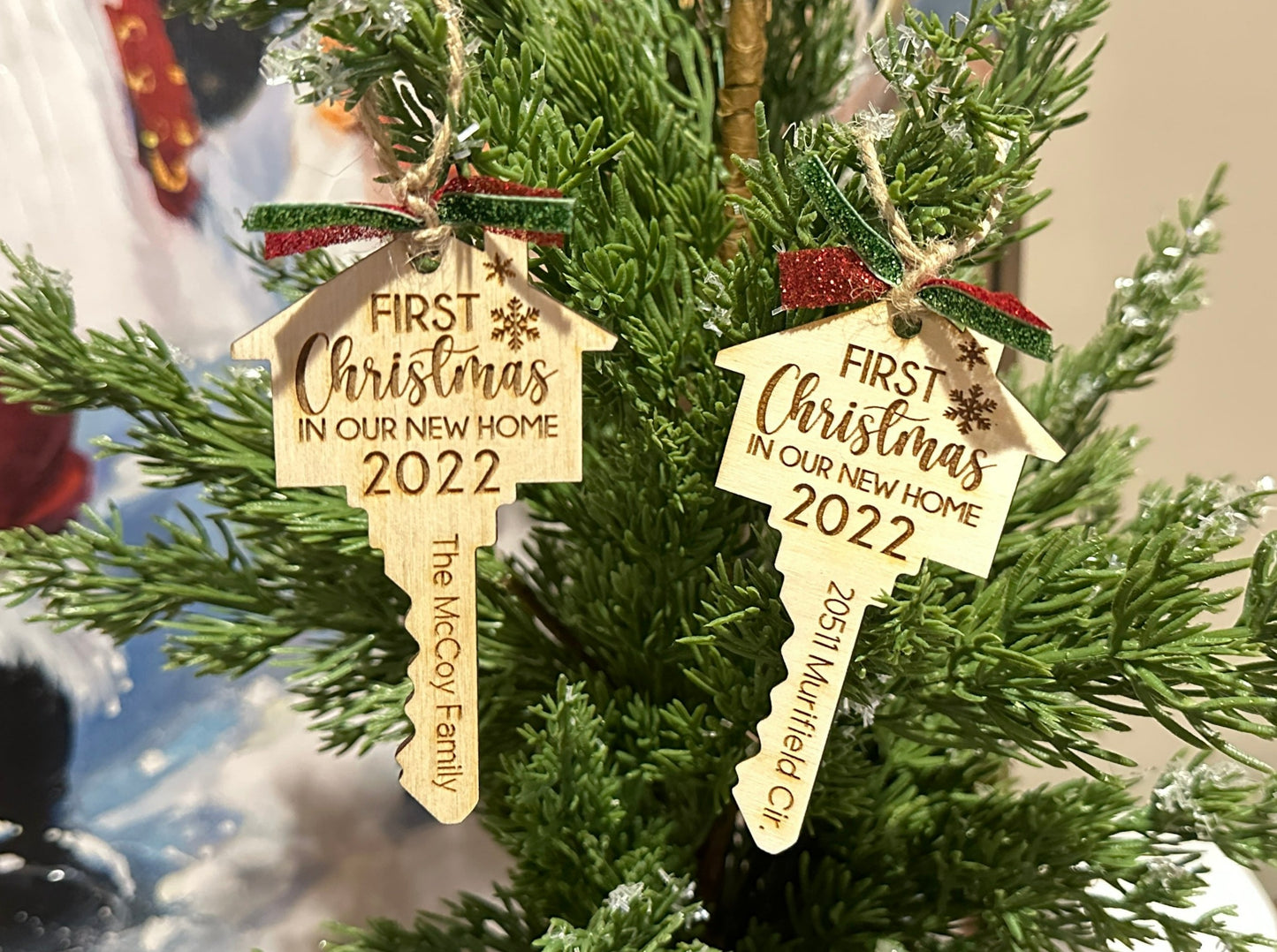New Home Personalized Ornaments | First Christmas in New Home Ornament | Wooden Christmas Ornament | Farmhouse Christmas Ornament