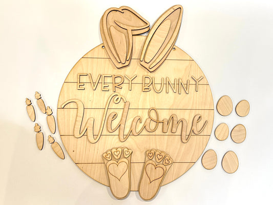 Every Bunny Welcome Door Hanger DIY Kit | Unfinished | Paint Your Own