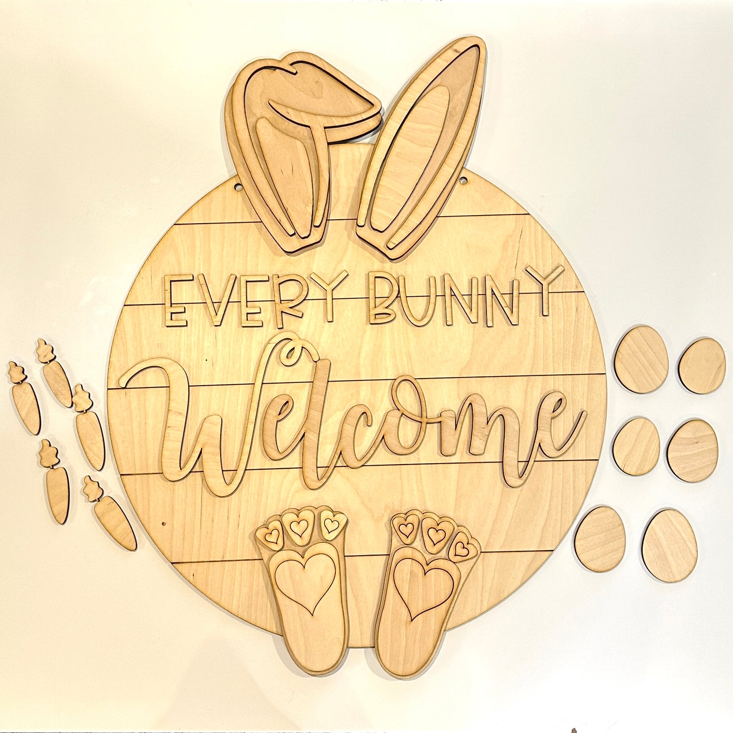 Every Bunny Welcome Door Hanger DIY Kit | Unfinished | Paint Your Own