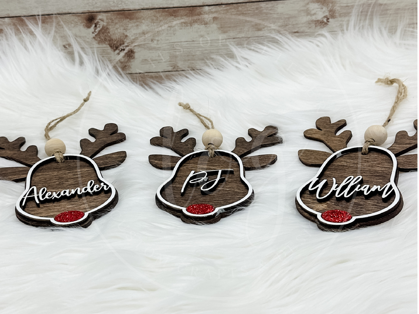 Personlized Reindeer Ornament DIY Kit  | Unfinished | Paint Your Own