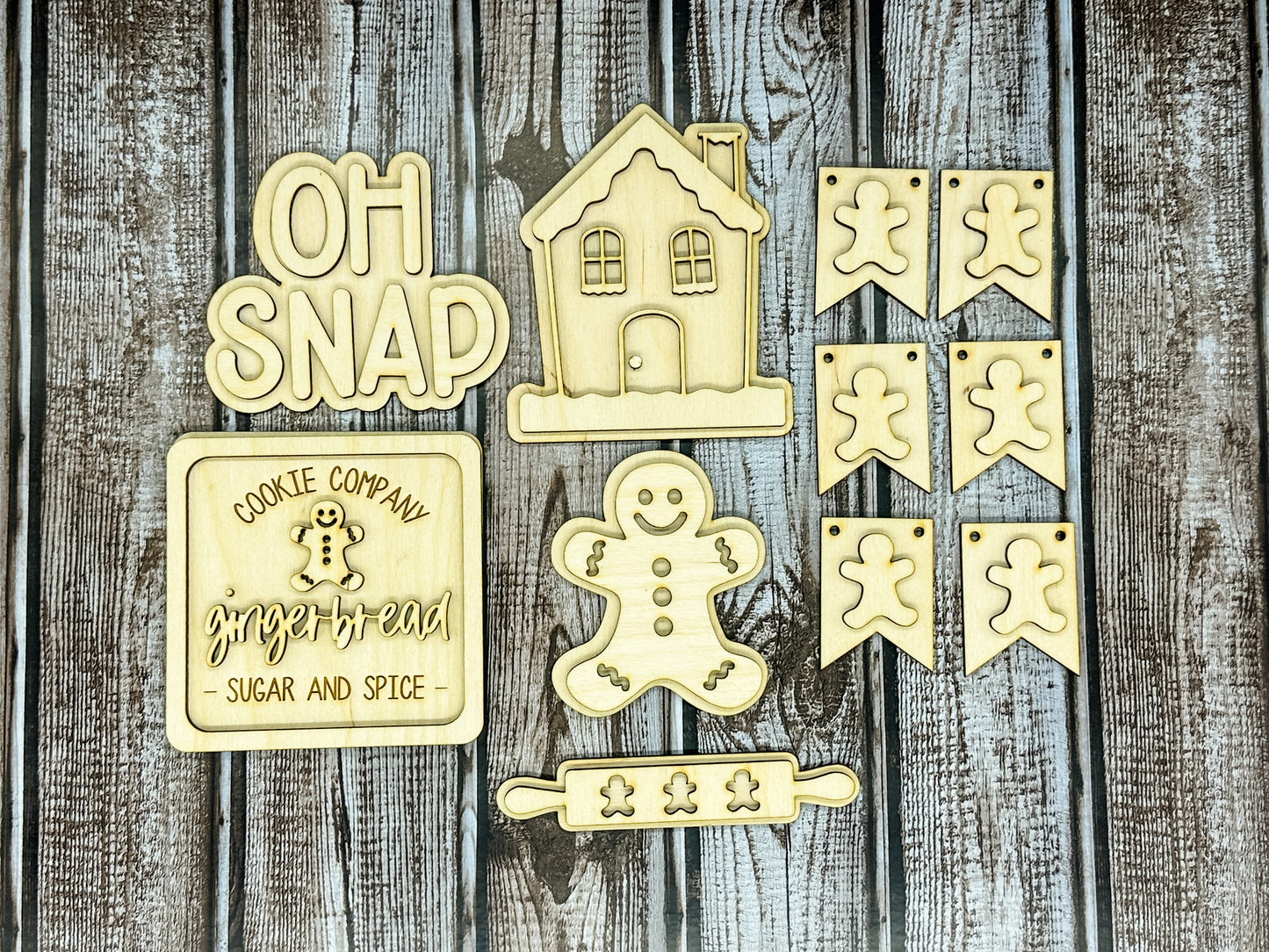 Gingerbread Tiered Tray DIY Kit | Unfinished Paint Your Own