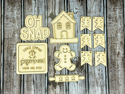 Gingerbread Tiered Tray DIY Kit | Unfinished Paint Your Own