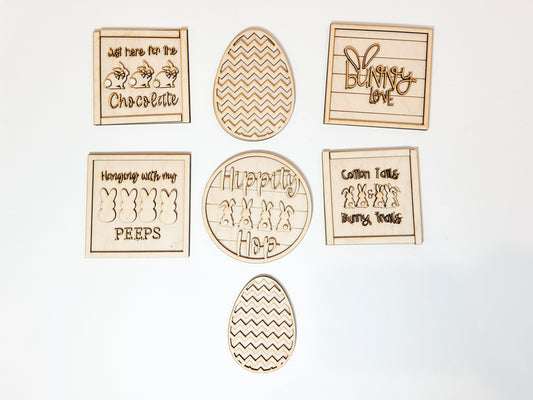 Hippity Hop Bunny Tiered Tray DIY Kit | Unfinished Paint Your Own