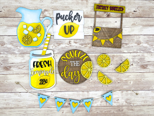 Lemonade Tiered Tray Decor Set