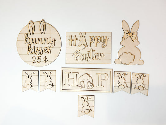 Easter Bunny Tiered Tray DIY Kit | Unfinished Paint Your Own