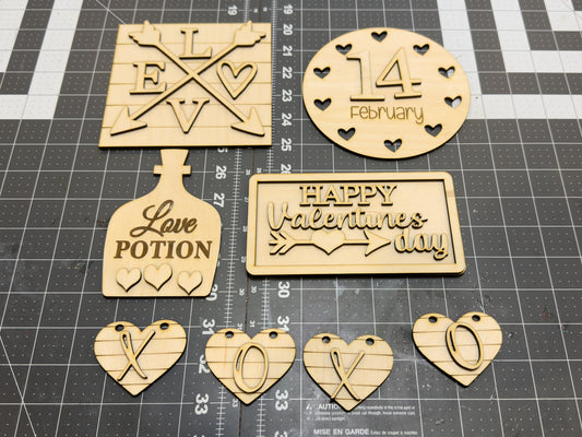 DIY Valentine’s Love Potion Tiered Tray Stand Unfinished Kit